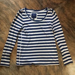 American Eagle Blue and ivory stripe long sleeve